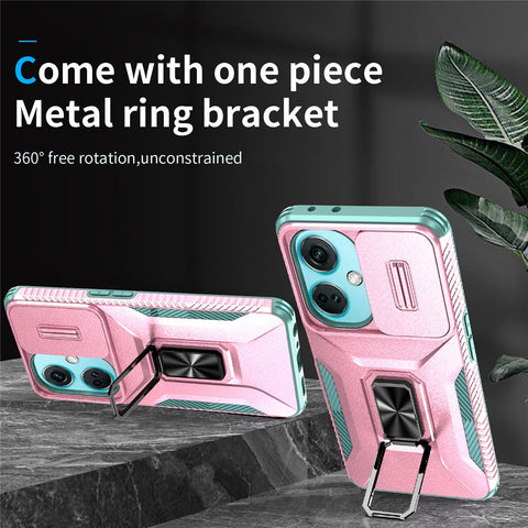 For OnePlus Nord N30 5G / CE 3 Lite 5G / OPPO A9 (2020) Case TPU+PC Phone Cover with Kickstand  /  Lens Guard