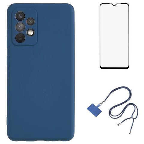 WANLONFENG RB1 Series For Samsung Galaxy A33 5G Case Flexible TPU Phone Cover with Strap / Screen Film