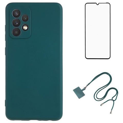 WANLONFENG RB1 Series For Samsung Galaxy A33 5G Case Flexible TPU Phone Cover with Strap / Screen Film