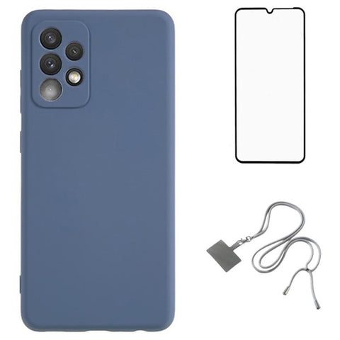 WANLONFENG RB1 Series For Samsung Galaxy A33 5G Case Flexible TPU Phone Cover with Strap / Screen Film