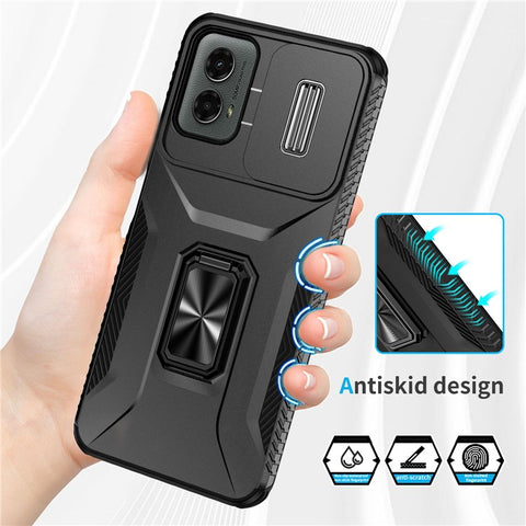 For Motorola Moto G Play 5G (2024) / G 5G (2024) Case Kickstand PC+TPU Phone Cover Military Grade Lens Protection