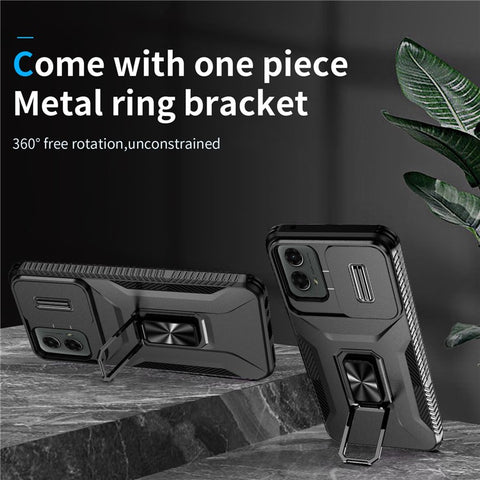 For Motorola Moto G Play 5G (2024) / G 5G (2024) Case Kickstand PC+TPU Phone Cover Military Grade Lens Protection