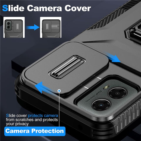 For Motorola Moto G Play 5G (2024) / G 5G (2024) Case Kickstand PC+TPU Phone Cover Military Grade Lens Protection