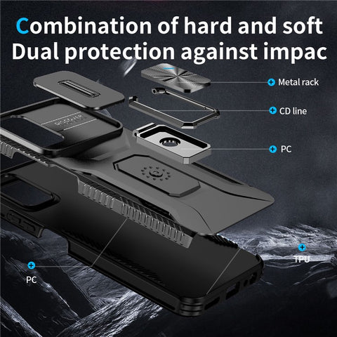 For Motorola Moto G Play 5G (2024) / G 5G (2024) Case Kickstand PC+TPU Phone Cover Military Grade Lens Protection