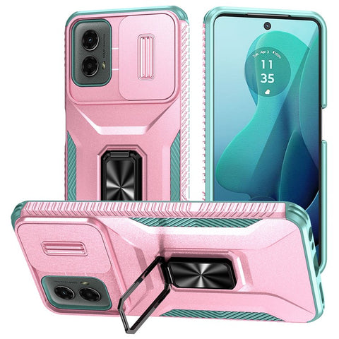 For Motorola Moto G Play 5G (2024) / G 5G (2024) Case Kickstand PC+TPU Phone Cover Military Grade Lens Protection