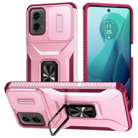 For Motorola Moto G Play 5G (2024) / G 5G (2024) Case Kickstand PC+TPU Phone Cover Military Grade Lens Protection