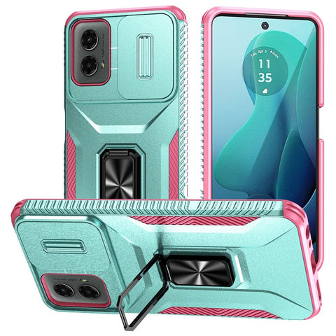 For Motorola Moto G Play 5G (2024) / G 5G (2024) Case Kickstand PC+TPU Phone Cover Military Grade Lens Protection