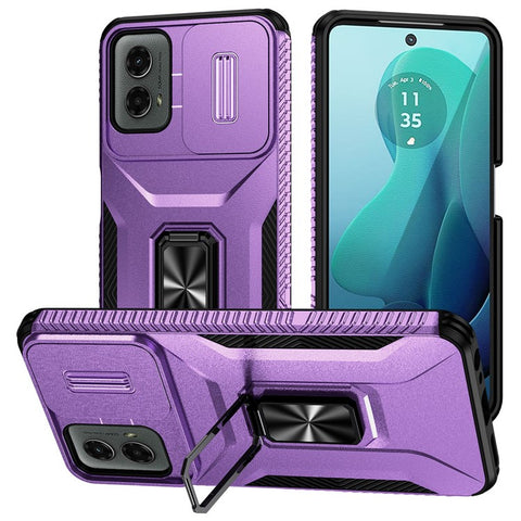 For Motorola Moto G Play 5G (2024) / G 5G (2024) Case Kickstand PC+TPU Phone Cover Military Grade Lens Protection