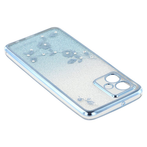 KADEM For Motorola Moto G54 5G / G64 5G TPU Case Rhinestone Flower Phone Cover with Lanyard