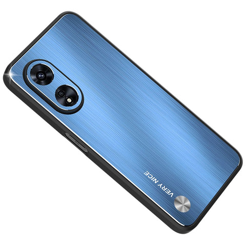 TPU + Aluminium Alloy Hybrid Case for Oppo A97 5G, Drop-proof Brushed Surface Mobile Phone Cover