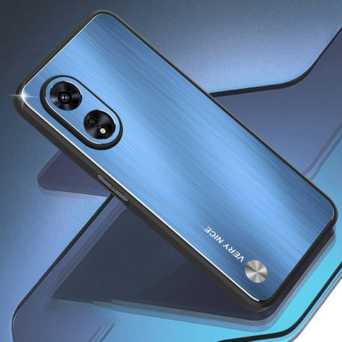 TPU + Aluminium Alloy Hybrid Case for Oppo A97 5G, Drop-proof Brushed Surface Mobile Phone Cover