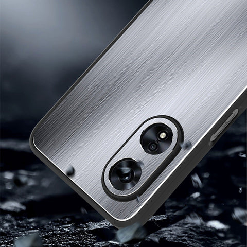 TPU + Aluminium Alloy Hybrid Case for Oppo A97 5G, Drop-proof Brushed Surface Mobile Phone Cover