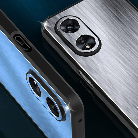 TPU + Aluminium Alloy Hybrid Case for Oppo A97 5G, Drop-proof Brushed Surface Mobile Phone Cover