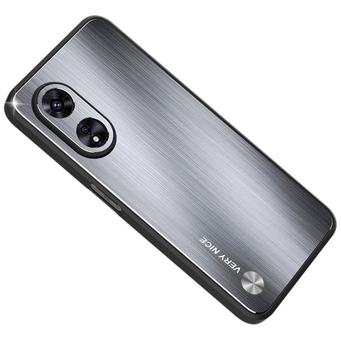 TPU + Aluminium Alloy Hybrid Case for Oppo A97 5G, Drop-proof Brushed Surface Mobile Phone Cover