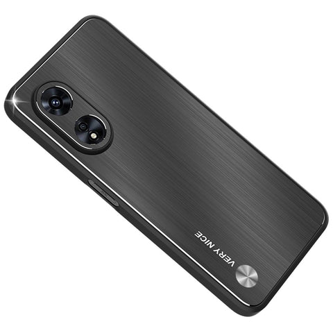 TPU + Aluminium Alloy Hybrid Case for Oppo A97 5G, Drop-proof Brushed Surface Mobile Phone Cover