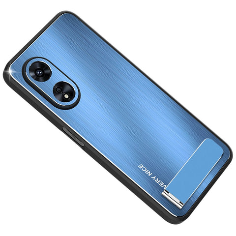 For Oppo A97 5G Kickstand Phone Case TPU Bumper Brushed Aluminium Alloy Back Protective Cover