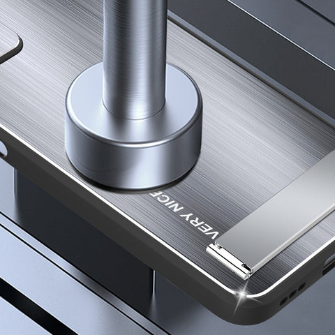 For Oppo A97 5G Kickstand Phone Case TPU Bumper Brushed Aluminium Alloy Back Protective Cover