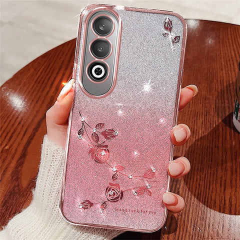 KADEM For OnePlus Nord CE4 5G Case TPU Gradient Phone Cover Glitter Cute Floral