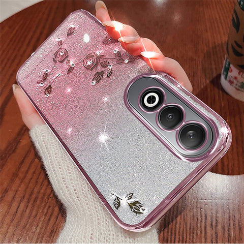KADEM For OnePlus Nord CE4 5G Case TPU Gradient Phone Cover Glitter Cute Floral