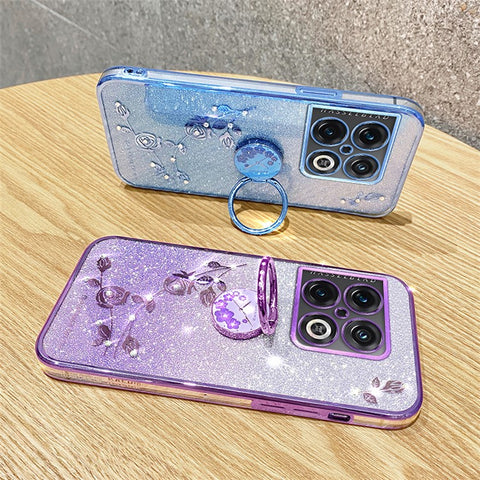 KADEM For OnePlus 10 Pro 5G Case Gradient Bling TPU Phone Cover with Ring Holder