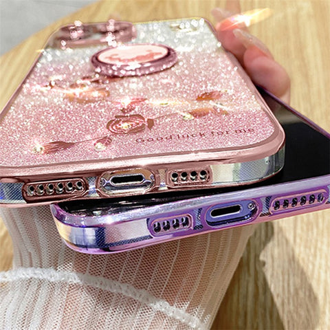 KADEM For OnePlus 10 Pro 5G Case Gradient Bling TPU Phone Cover with Ring Holder