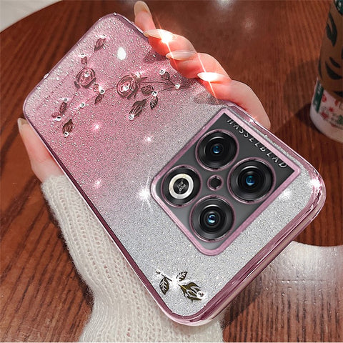 KADEM For OnePlus 10 Pro 5G Case Glitter TPU Phone Cover with Rhinestone Decor