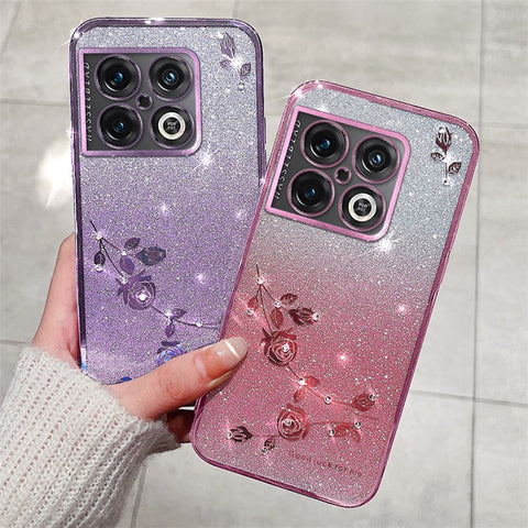 KADEM For OnePlus 10 Pro 5G Case Glitter TPU Phone Cover with Rhinestone Decor