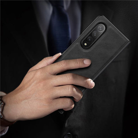X-LEVEL Bojue-3 Series For Samsung Galaxy Z Fold3 5G Case Anti-scratch Leather+TPU+PC Phone Cover