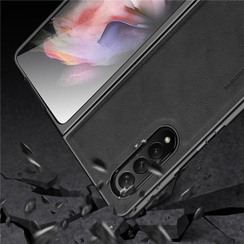 X-LEVEL Bojue-3 Series For Samsung Galaxy Z Fold3 5G Case Anti-scratch Leather+TPU+PC Phone Cover
