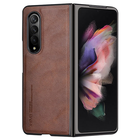 X-LEVEL Bojue-3 Series For Samsung Galaxy Z Fold3 5G Case Anti-scratch Leather+TPU+PC Phone Cover