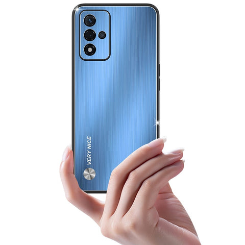For Oppo A93s 5G Anti-wear Phone Case Brushed Aluminium Alloy Back + TPU Frame Precise Cutout Back Cover