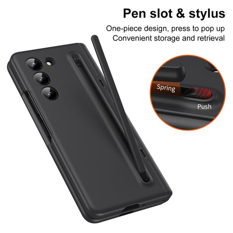 For Samsung Galaxy Z Fold6 5G Case Hard PC Phone Cover with Stylus and Tempered Glass Film