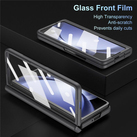 For Samsung Galaxy Z Fold6 5G Case Hard PC Phone Cover with Stylus and Tempered Glass Film