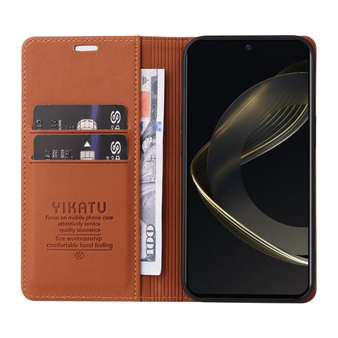 YIKATU YK-001 For Huawei nova 12 SE 4G / nova 11 SE Case Wallet Leather Phone Cover Strong Magnetic Closure