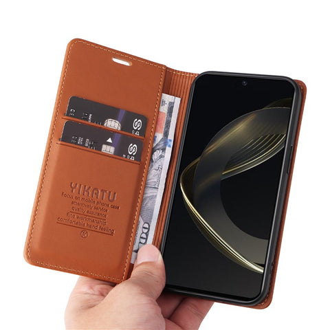 YIKATU YK-001 For Huawei nova 12 SE 4G / nova 11 SE Case Wallet Leather Phone Cover Strong Magnetic Closure