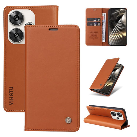 YIKATU YK-001 For Xiaomi Redmi Turbo 3 5G / Poco F6 5G Case PU Leather Wallet Folio Phone Cover