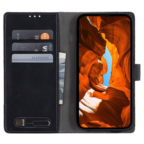 MUXMA MX102 For Samsung Galaxy F55 5G / C55 5G / M55 5G Case Canvas+Leather+TPU Phone Wallet Cover