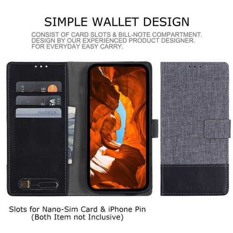 MUXMA MX102 For Samsung Galaxy F55 5G / C55 5G / M55 5G Case Canvas+Leather+TPU Phone Wallet Cover