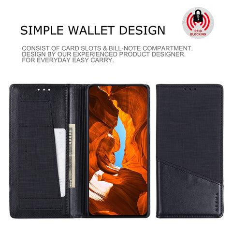 MUXMA MX109 For Samsung Galaxy F55 5G / C55 5G / M55 5G RFID Blocking Phone Case Stand Cover
