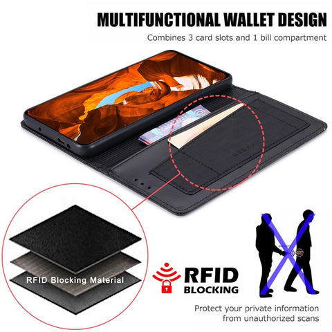 MUXMA MX109 For Samsung Galaxy F55 5G / C55 5G / M55 5G RFID Blocking Phone Case Stand Cover