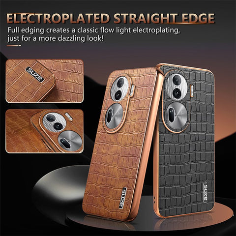 AZNS For Oppo Reno11 Pro 5G (Global) Case Crocodile Texture Leather+TPU Phone Cover