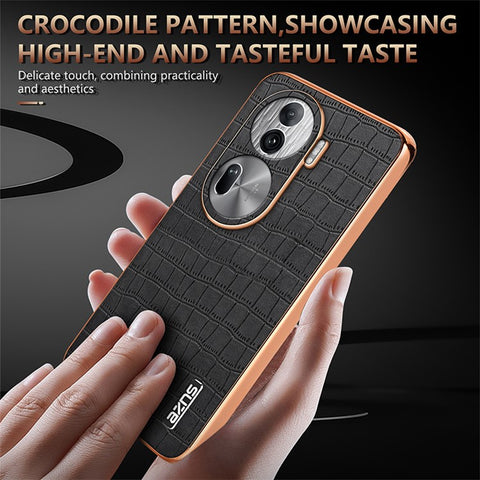 AZNS For Oppo Reno11 Pro 5G (Global) Case Crocodile Texture Leather+TPU Phone Cover