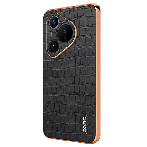 AZNS For Huawei Pura 70 Slim Case Crocodile Texture Leather + TPU Phone Cover