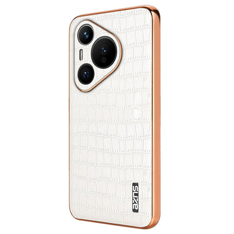 AZNS For Huawei Pura 70 Slim Case Crocodile Texture Leather + TPU Phone Cover