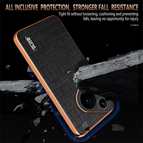 AZNS For Huawei Pura 70 Pro / Pura 70 Pro+ Case PU Leather Coated TPU Electroplating Phone Cover