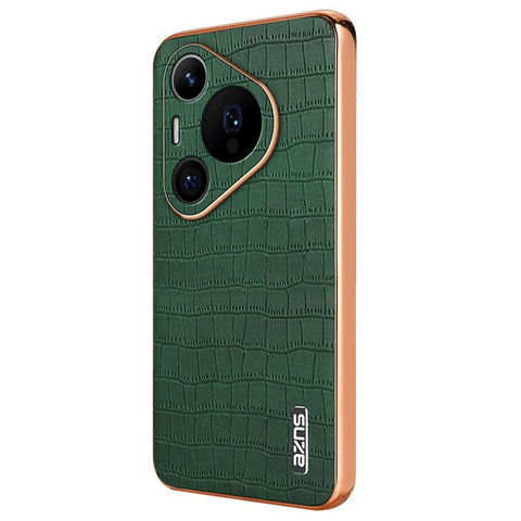 AZNS For Huawei Pura 70 Pro / Pura 70 Pro+ Case PU Leather Coated TPU Electroplating Phone Cover