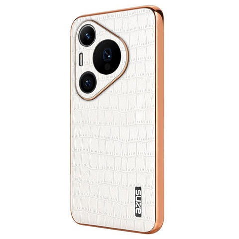 AZNS For Huawei Pura 70 Pro / Pura 70 Pro+ Case PU Leather Coated TPU Electroplating Phone Cover