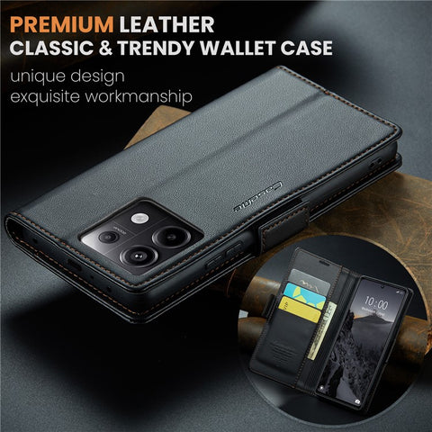 CASEME 023 Series For Xiaomi Redmi Note 13 Pro 5G / Poco X6 5G Case RFID Blocking Wallet Phone Cover
