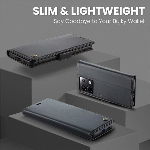CASEME 023 Series For Xiaomi Redmi Note 13 Pro 5G / Poco X6 5G Case RFID Blocking Wallet Phone Cover