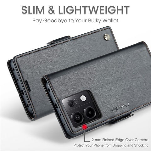 CASEME 023 Series For Xiaomi Redmi Note 13 Pro 5G / Poco X6 5G Case RFID Blocking Wallet Phone Cover